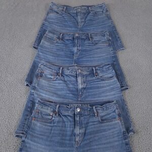 LOT OF 4 American Eagle Shorts Women 8 Strigid Perfect Bermuda 7" Mid Rise Denim